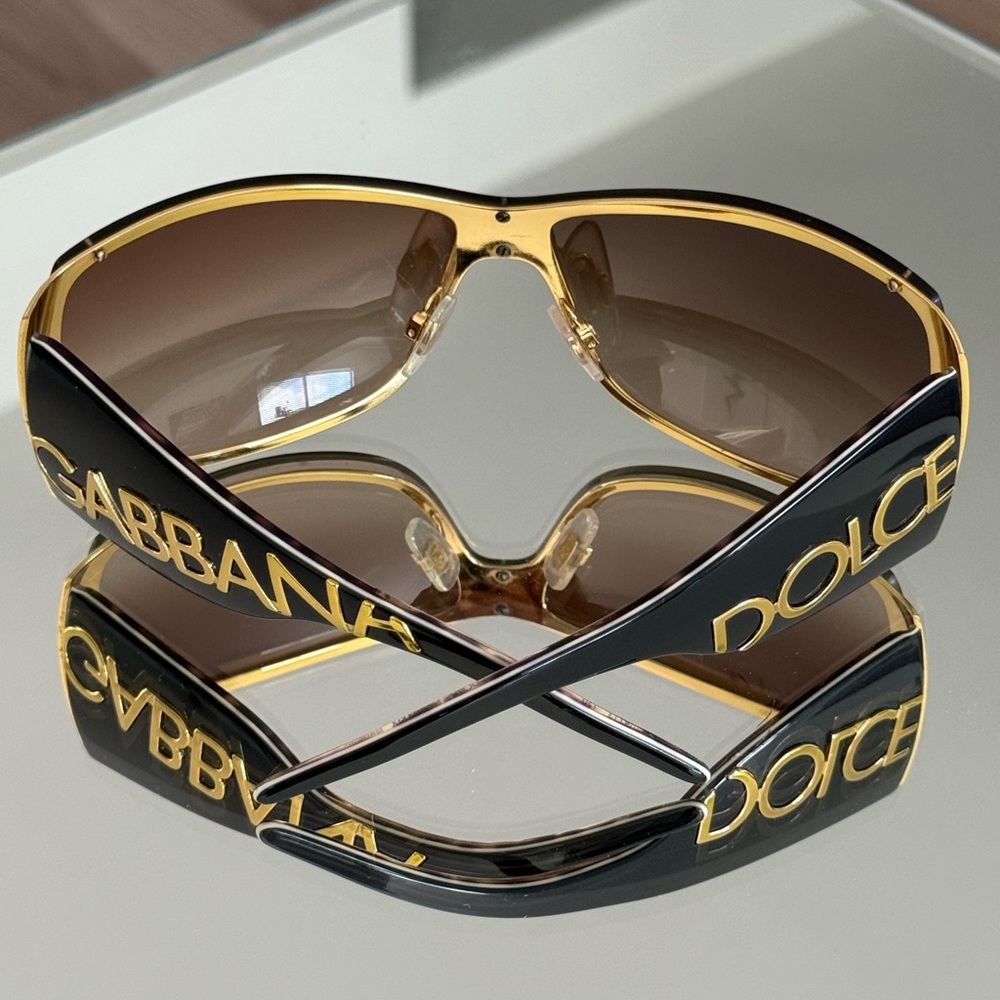 Dolce & Gabbana Leopard Print & Gold Oversized Sunglasses